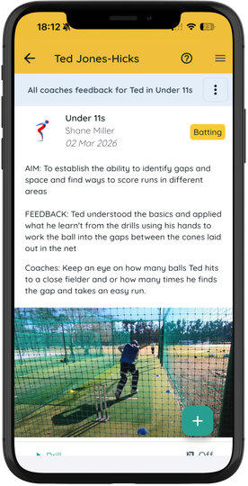 A coach's feedback to a player in the GoFathom app